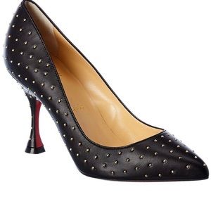 Christian Louboutin Paris pigalle plume 85 NAPPA  Black/ Antique Gold size 39